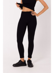 M734 Ribbed knit leggings - black