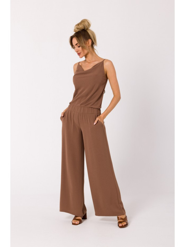 M737 Spaghetti strap jumpsuit - chocolate