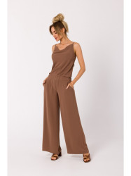 M737 Spaghetti strap jumpsuit - chocolate