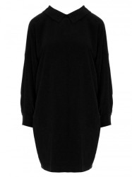 M740 Shirt dress with decorative chain - black