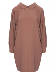 M740 Shirt dress with decorative chain - chocolate