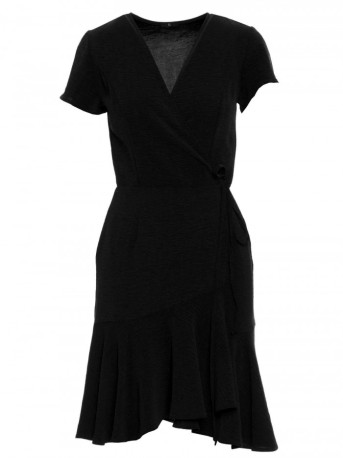 M741 Wrap dress with a tie detail - black
