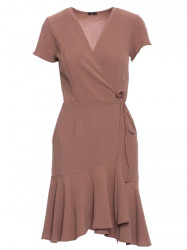 M741 Wrap dress with a tie detail - chocolate