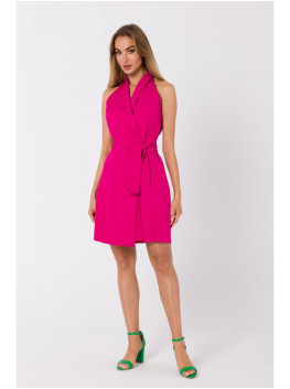 M747 Blazer dress with a tie detail - fuchsia