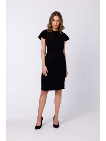 S336 Sheath dress with belt - black