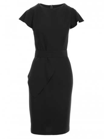 S336 Sheath dress with belt - black