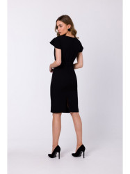 S336 Sheath dress with belt - black