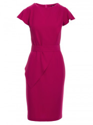 S336 Apklotinė suknelė su diržu - slyvinė