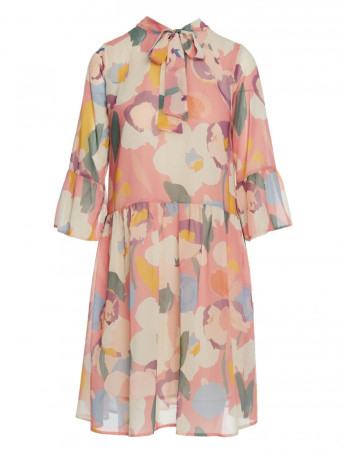 S337 Chiffon dress with tied neckline - model 1