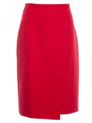 S343 A line skirt with a wrap detail - red