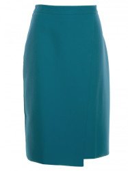 S343 A line skirt with a wrap detail - oceanblue