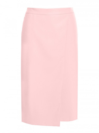 S343 A line skirt with a wrap detail - powder