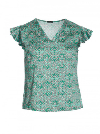 S344 Blouse with frilled sleeves - model 1