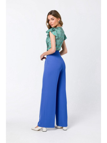 S344 Blouse with frilled sleeves - model 1