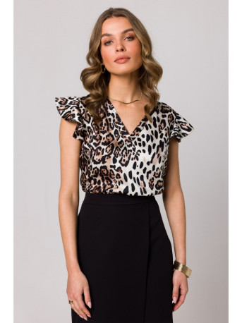 S344 Blouse with frilled sleeves - model 2