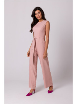 B256 Sleeveless jumpsuit with patch pockets - pink