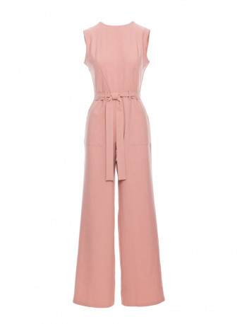 B256 Sleeveless jumpsuit with patch pockets - pink