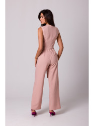 B256 Sleeveless jumpsuit with patch pockets - pink
