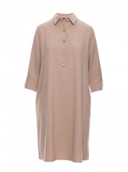 B257 Flared shirt dress - beige