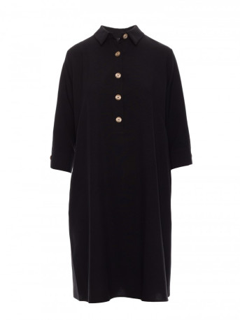 B257 Flared shirt dress - black