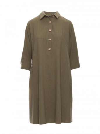 B257 Flared shirt dress - olive