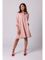 B257 Flared shirt dress - pink