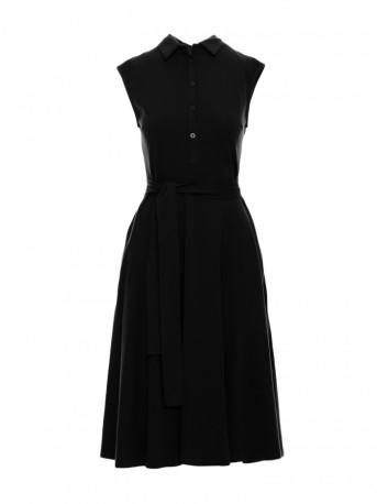 B261 Fit and flare cotton dress - black