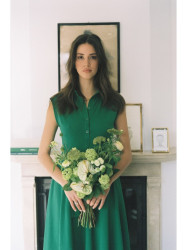 B261 Fit and flare cotton dress - green