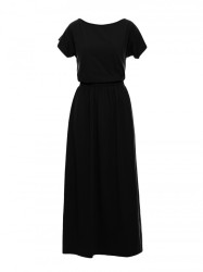 B264 Maxi dress with elasticated waist - black