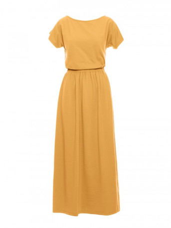 B264 Maxi dress with elasticated waist - honey