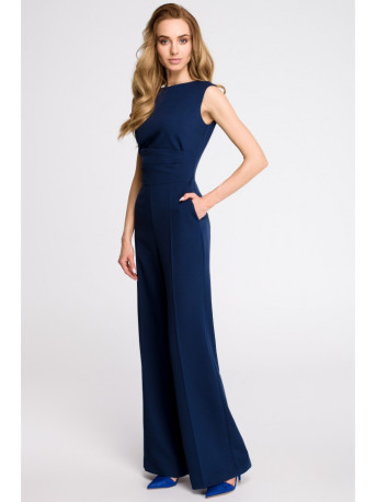 S115 Wide leg jumpsuit - navy blue