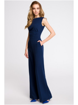 S115 Wide leg jumpsuit - navy blue