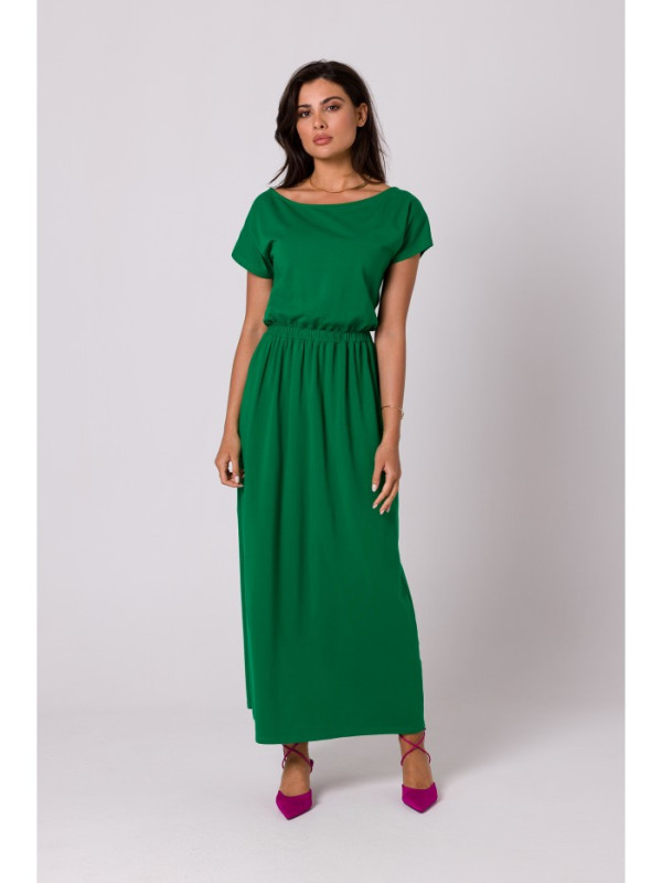 B264 Maxi dress with elasticated waist - green
