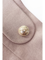 B265 Platėjantis sijonas aukštu liemeniu - smėlio spalvos