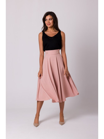 B265 High waisted flared skirt - pink