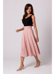 B265 High waisted flared skirt - pink