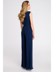 S115 Wide leg jumpsuit - navy blue