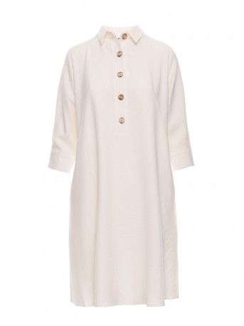 B257 Flared shirt dress - cream