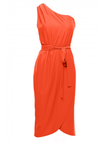 K160 One shoulder dress - coral