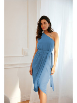 K160 One shoulder dress - sky blue