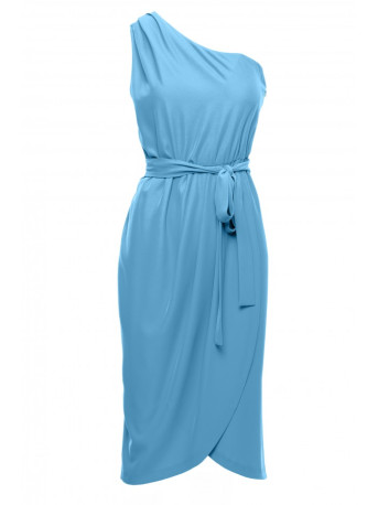 K160 One shoulder dress - sky blue