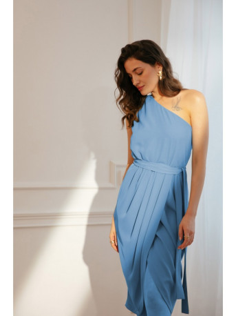 K160 One shoulder dress - sky blue