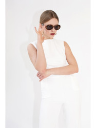 S115 Wide leg jumpsuit - ecru