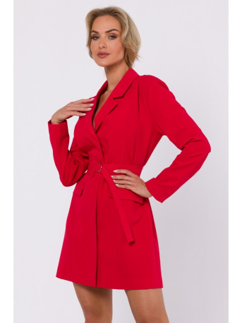 M749 Blazer dress with belt - red