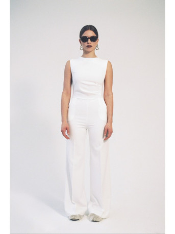 S115 Wide leg jumpsuit - ecru