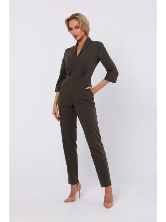M751 Jumpsuit with shawl collar - khaki