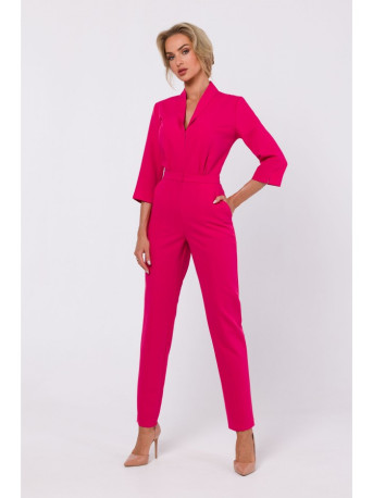 M751 Jumpsuit with shawl collar - pink