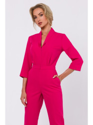 M751 Jumpsuit with shawl collar - pink