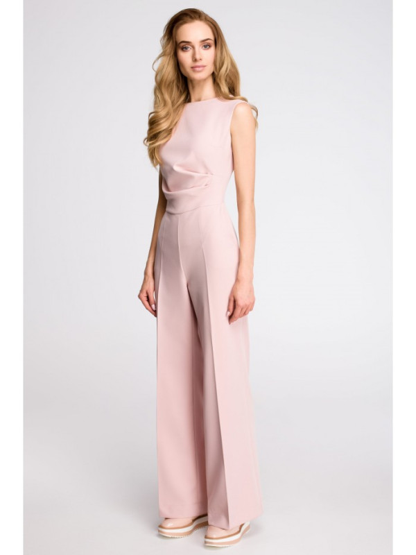 S115 Wide leg jumpsuit - powder