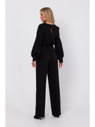 M754 Jumpsuit with decorative sleeves - black